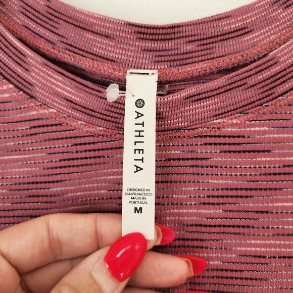 NWOT BUNDLE (2) Athleta Workout Tank Top Short Sleeve Shirt Activewear Pink M - Picture 6 of 16